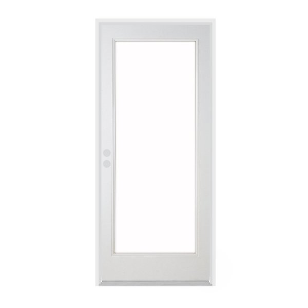 Codel Doors 36" x 80" Primed White French Exterior Fiberglass Door 3068RHISPSF20FC49161DM